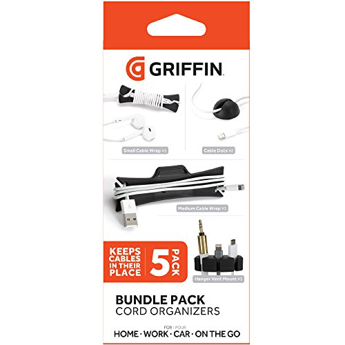 Griffin Cable Management Bundle For Headphones, Charge Cables, And Usb Cables Gc42960