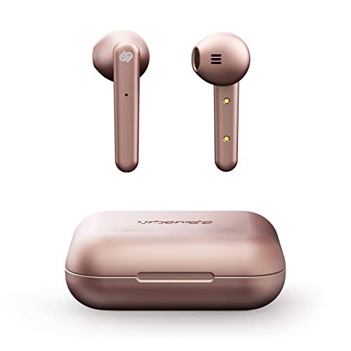 Urbanista Stockholm True Wireless Earbuds 14h Playtime Bluetooth 5.0 With Charging Case, Touch Controls & Dual Mic Earphones Compatible With Android And Ios Rose Gold