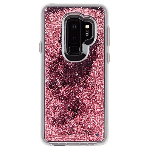 Case-Mate Samsung Galaxy S9+ Case Waterfall Cascading Liquid Glitter Protective Design Rose Gold