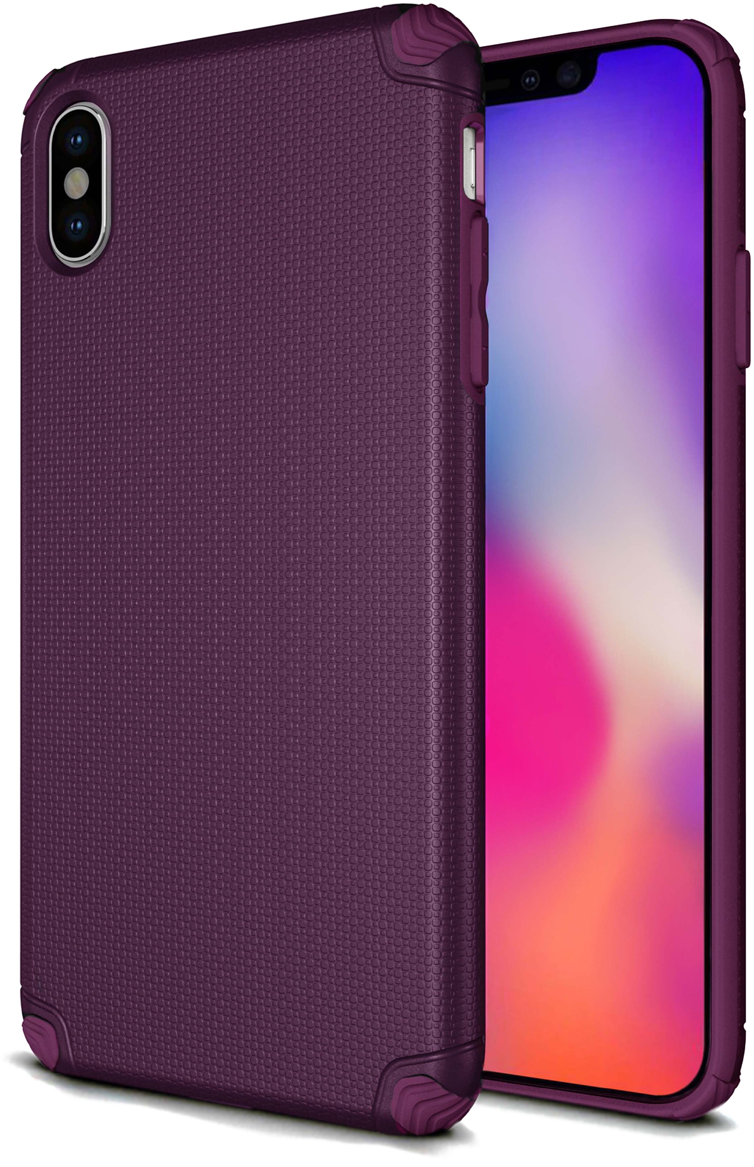 Base Pro Tech Rugged Armor Protective Case For Iphone Xs Max Purple