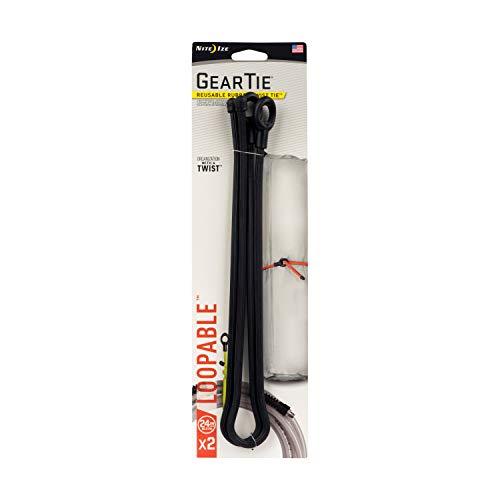 Nite Ize Gll24-01-2r6 Gear Loopable Rubber Twist Tie, 24-Inch (2-Pack), Black