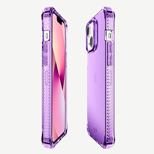 Itskins Spectrum Clear Protective Phone Case Compatible With Iphone 13, Slim Hybrid Case, Anti-Yellowing, And Heavy Duty Shockproof Cover, Military Phone Case | Light Purple