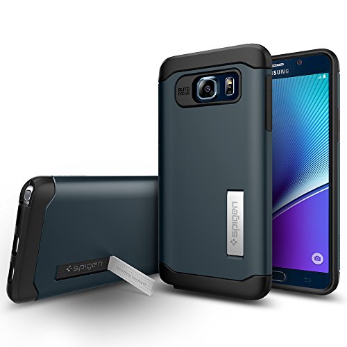 Spigen Slim Armor Galaxy Note 5 Case With Air Cushion Technology And Hybrid Drop Protection For Galaxy Note 5 2015 Metal Slate