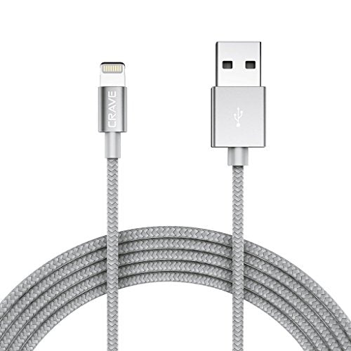 Pure Gear Braided Metallic Charge-Sync Cable For Apple Lightning Devices, Usb-A To Lightning 4 Ft