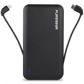 Puregear Purejuice 10,000mah Portable Power Bank With Built-In Usb-C & Lightning Cables