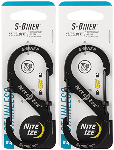 Nite Ize Keyring Dbl Sidelok#4blk 2 Pack