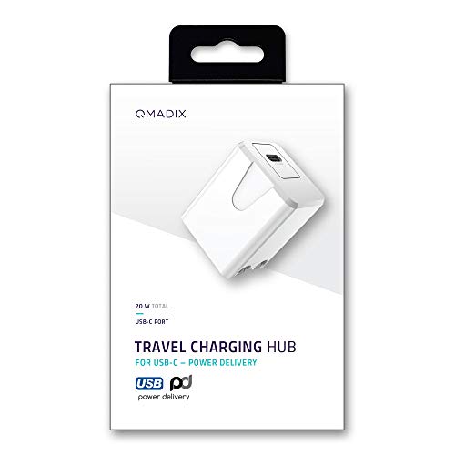 Qmadix Power Delivery Travel Charging Hub, 20w Compact Fast Charger