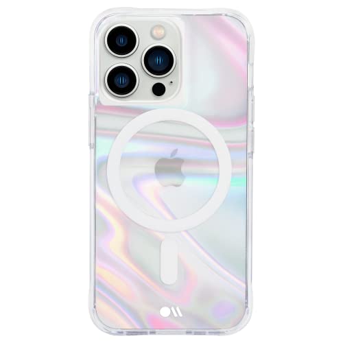 Case-Mate Iphone 13 Pro Case [10ft Drop Protection] [Compatible With Magsafe] Soap Bubble Phone Case For Iphone 13 Pro Iridescent Swirl Iphone Case Lightweight, Shock Absorbing, Anti Scratch