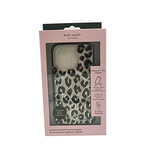 Kate Spade New York Protective Hardshell Case Compatible With Magsafe For Apple Iphone 14 Pro City Leopard Black [Ksiph-235-Ctlb]