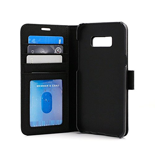 Prodigee [Wallegee] Galaxy S8 Plus (6.2") Leather Wallet Credit Card Holder Id Slot Case Flip Folio Book 2-In-1 Cover