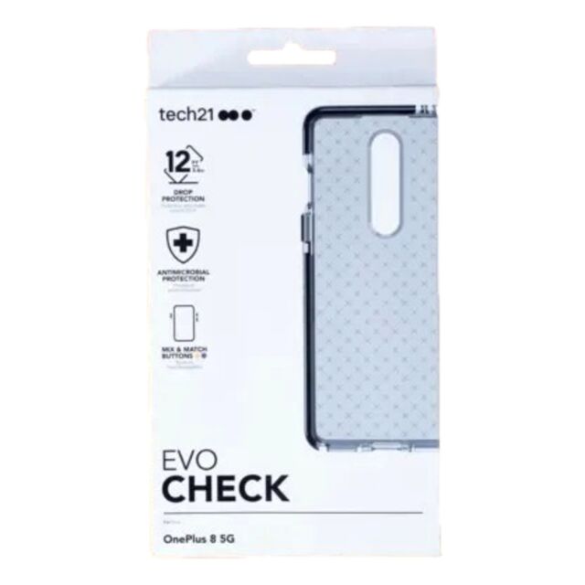 Tech21 Evo Clear Case For Oneplus 8 5g Smokey/Black