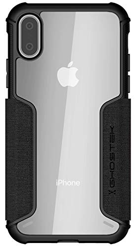 Ghostek Exec Leather Flip Card Holder Phone Case Designed For Iphone Xs 2018 (5.8 Inch) (Black)