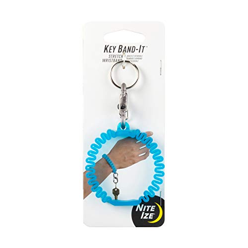 Nite Ize Kwb-03-R6 Key Band-It, Stretch Wristband Key Chain With S-Biner Clip, Blue