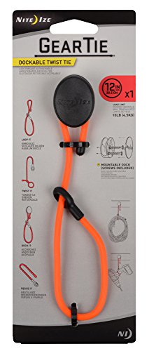 Nite Ize Glk12-31-R3 Gear Tie Dockable, 12-Inch, Blaze Orange