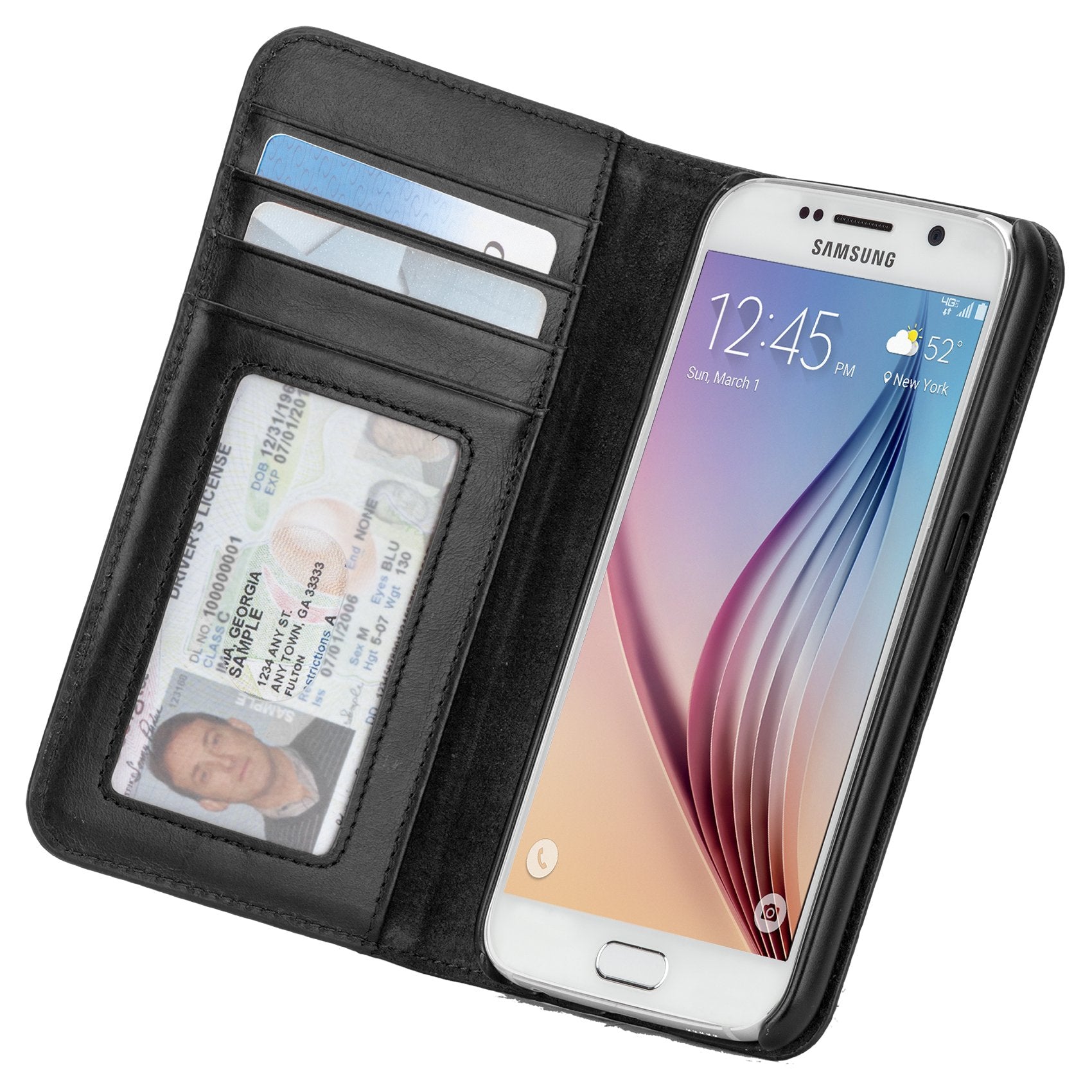 Case-Mate Wallet Case For Samsung Galaxy S6 Retail Packaging Black/Black