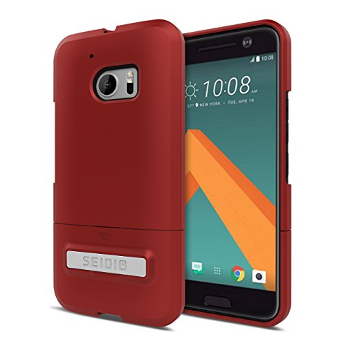 Seidio Surface Cell Phone Kickstand Case For Htc M10 Retail Packaging Dark Red/Black