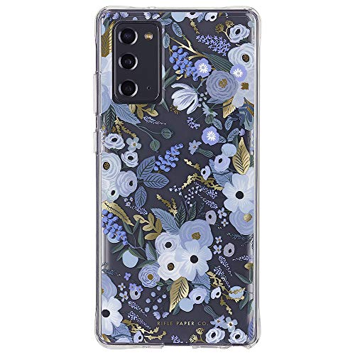 Rifle Paper Co. Case For Samsung Galaxy Note 20 5g Floral Design 10 Ft Drop Protection 6.7 Inch Garden Party Blue