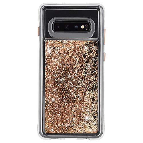 Case-Mate Waterfall Samsung Galaxy S10+ Liquid Glitter Case Gold