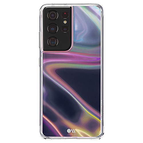 Case-Mate Soap Bubble Case For Samsung Galaxy S21 Ultra 5g Swirled Iridescent Design 10 Ft Drop Protection 6.8 Inch Iridescent Swirl