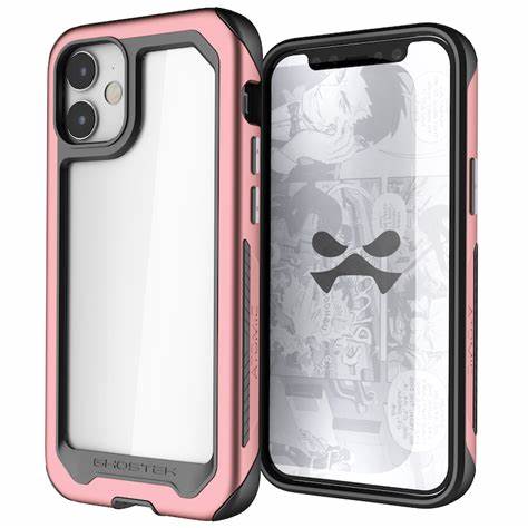 Ghostek Atomic Slim Designed For Iphone 12 Mini Case With Protective Aluminum Bumper Made Of Super Strong Lightweight Military Grade Alloy Cases For Iphone 12 Mini 5g (5.4 Inch) (Pink),Ghocas2574