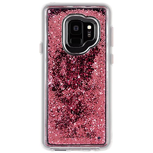 Case-Mate Samsung Galaxy S9 Case Waterfall Cascading Liquid Glitter Protective Design Rose Gold