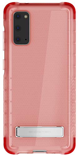 Ghostek Covert Galaxy S20 Clear Case With Built-In Stand And Secure Hand Grip Bumper Super Thin Slim Fit Design And Wireless Charging Compatible Phone Cover For 2020 Galaxy S20 5g (6.2 Inch) (Pink)