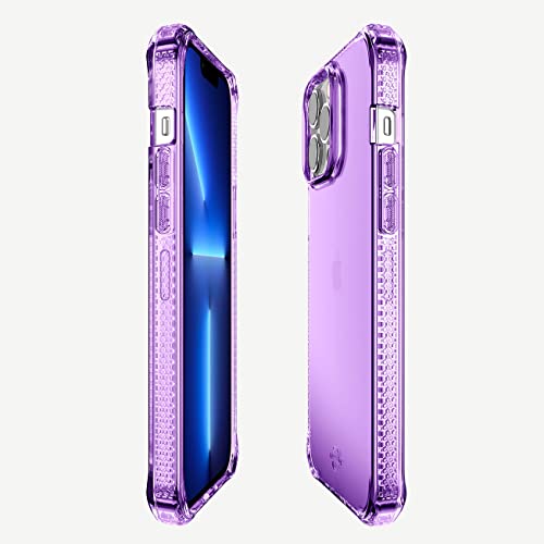 Itskins Spectrum Clear Protective Phone Case Compatible With Iphone 13 Pro, Slim Hybrid Case, Anti-Yellowing, And Heavy Duty Shockproof Cover, Military Phone Case | Light Purple