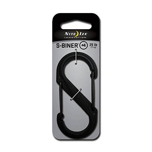 Nite Ize S-Biner Plastic Size #4 Black/Black Gates