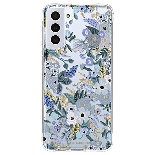 Rifle Paper Co. Samsung Galaxy S21 Plus Case 6.7" 10ft Drop Protection, Fashionable Case For Galaxy S21+, Scratch Resistant, Slim, Cute Phone Case, Wireless Charging Compatible, Garden Party Blue