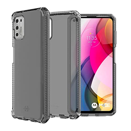 Itskins Spectrum Clear Protective Phone Case Compatible With Moto G Stylus (2021), Slim Hybrid Case, Anti-Yellowing, And Heavy Duty Shockproof Cover, Military Phone Case |Smoke