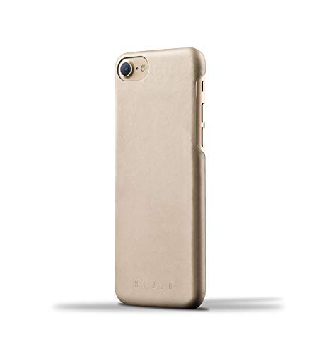 Mujjo Moulded Edge Leather Case For Iphone 8, Iphone 7 | Premium Genuine Leather Slim Profile (Champagne)