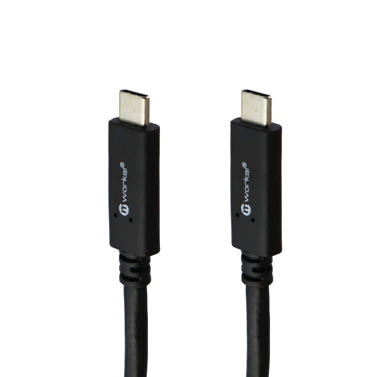 Mworks! Mpower! 6 Ft. Round Usb-C To Usb-C Cable Black