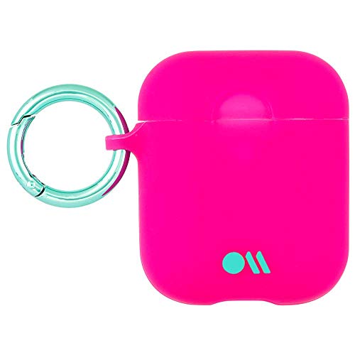 Case-Mate Airpods Case Hook Ups Silicone Compatible With Apple Airpods Series 1 & 2 Fuchsia Dark Pink