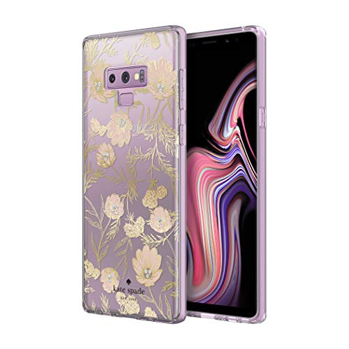 Kate Spade New York Protective Hardshell Case For Samsung Galaxy Note9 Blossom Pink/Gold With Gems