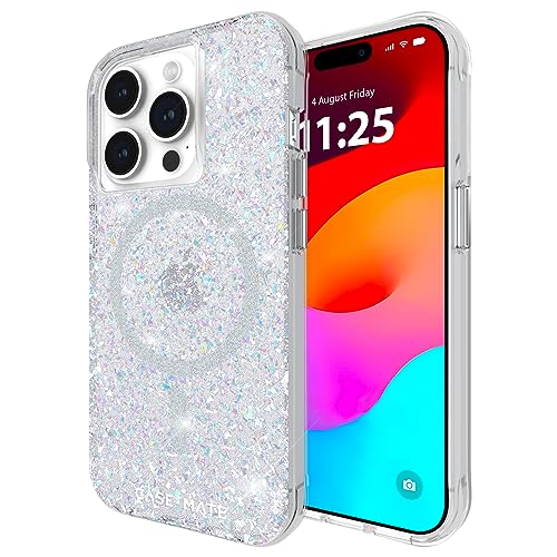 Case-Mate Iphone 15 Pro Case Twinkle Disco [12ft Drop Protection] [Compatible With Magsafe] Magnetic Cover With Cute Bling Sparkle For Iphone 15 Pro 6.1", Anti-Scratch, Shock Absorbent, Slim Fit