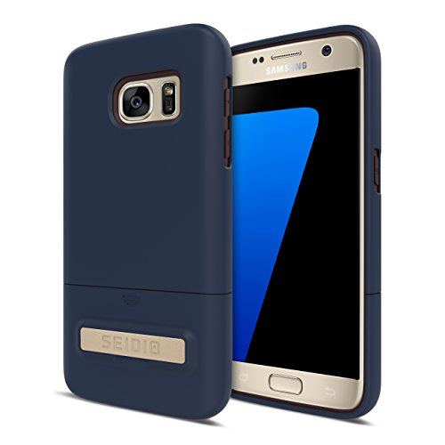 Seidio Surface With Metal Kickstand Case For Samsung Galaxy S7 [Slim Case] Non-Retail Packaging Midnight Blue/Chocolate Brown