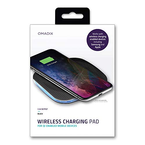 Qmadix Wireless Charger [5w] Charging Station Pad Compatible With Samsung Galaxy Note 10,10+, S10, S10+, S9, Apple Iphone 11, 11 Pro, 11 Pro Max