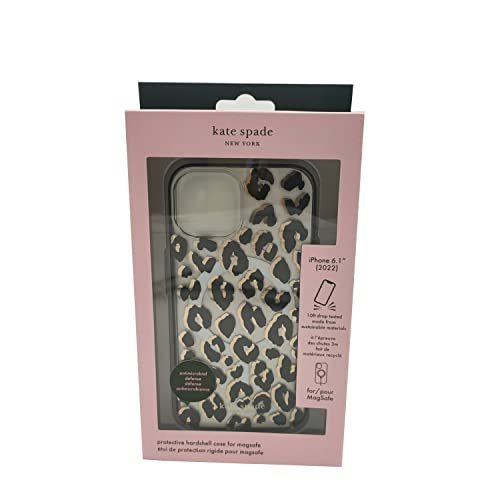 Kate Spade New York Protective Hardshell Case Compatible With Magsafe For Apple Iphone 14 City Leopard Black [Ksiph-234-Ctlb]