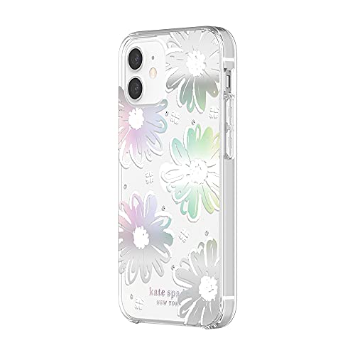 Kate Spade New York Protective Hardshell Case For Iphone 12 Mini Daisy Iridescent Foil/White/Clear/Gems