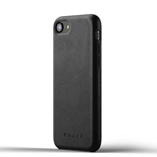 Mujjo Full Leather Case For Iphone 8, Iphone 7 | Premium Genuine Leather, Natural Aging Effect | Super Slim Profile, Protective Screen Bezel (Black)