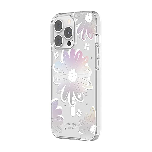 Kate Spade New York Protective Hardshell Case For Magsafe For Iphone 13 Pro Daisy Iridescent Foil