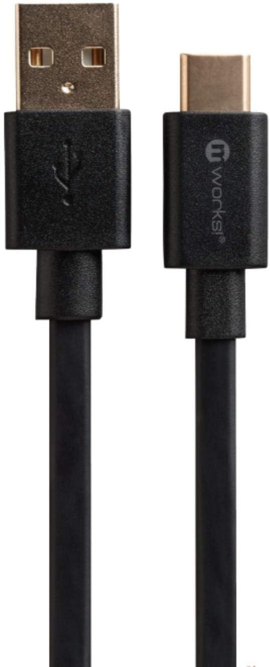 Mworks! Mpower! Flat Type-C Sync & Charge Cable 2.0 Meter Black