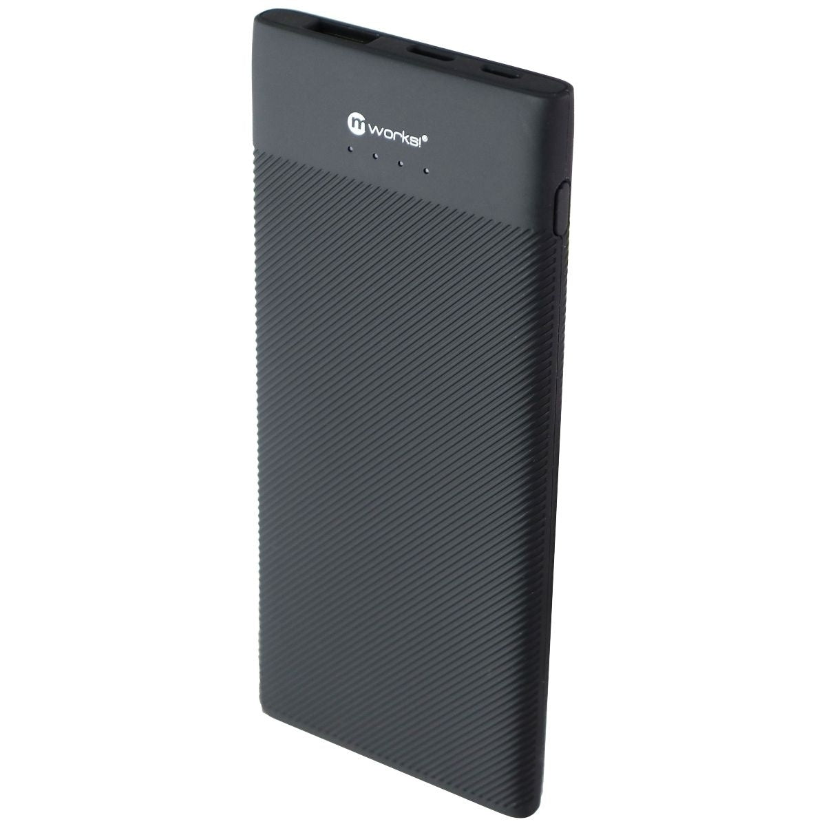 Mworks! Mpower! Portable Powerbank 5000mah With Raised Rubber Ridges Black