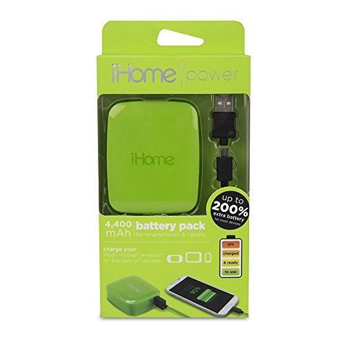 Ihome External Battery Pack For Universal/Smartphones Green