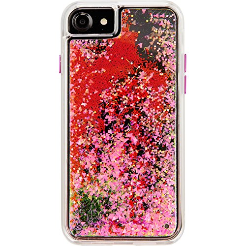 Case-Mate Iphone 8 Case Glow Waterfall In The Dark Cascading Liquid Glitter Protective Design For Apple Iphone 8 Pink Glow