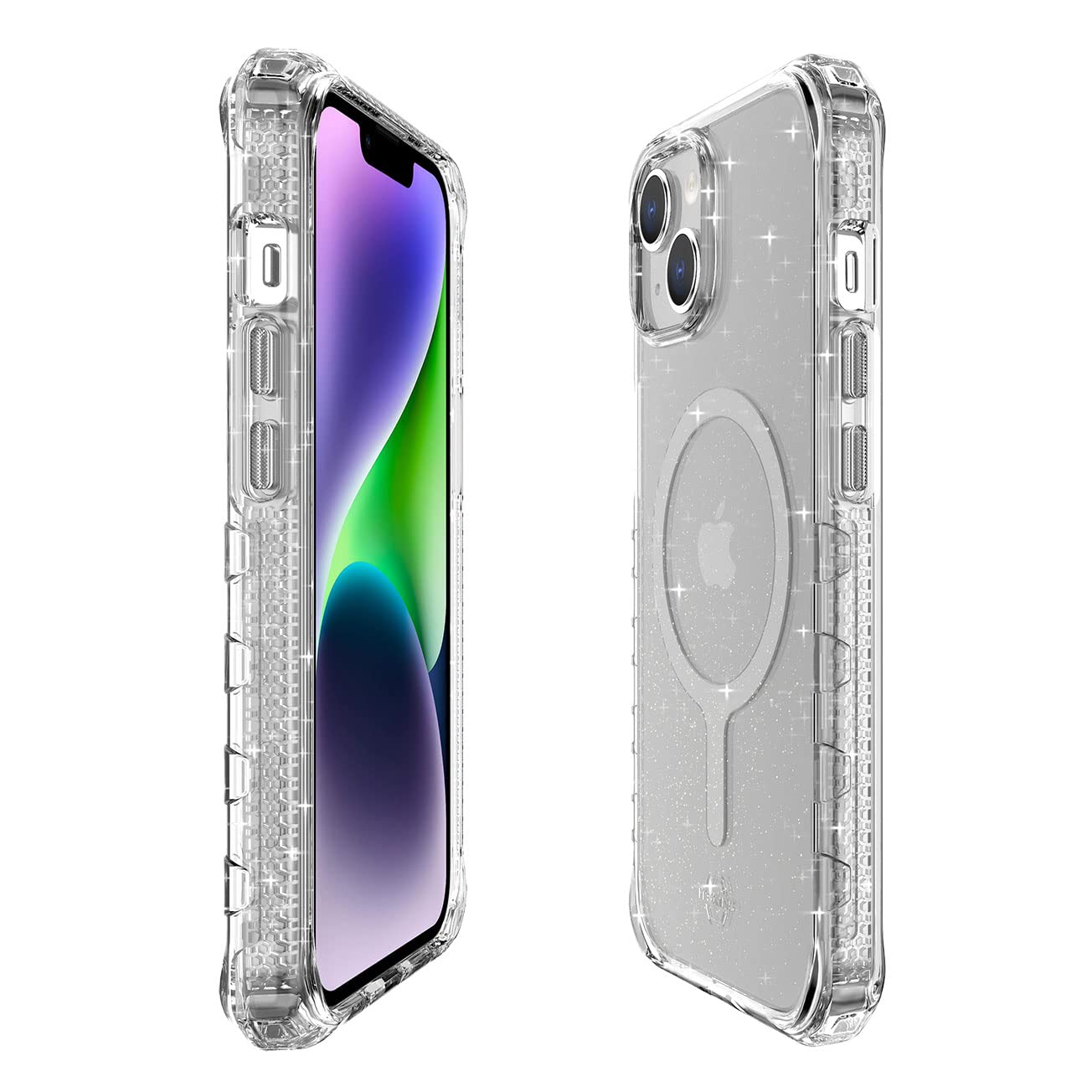 Itskins Supreme R // Spark Magnetic Protective Phone Case Compatible With Iphone 14/13, Compatible With Magsafe, Slim Hybrid Case, Anti-Yellowing, Military Shockproof Cover Spark Transparent