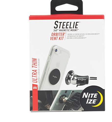 Nite Ize Steelie Orbiter Vent Mount Kit Portable Magnetic Cell Phone Holder For Car Vent, Low Profile, No Attached Magnets