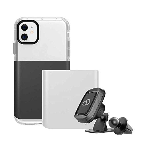 Nimbus9 Ghost 2 Phone Case For Iphone 11 6.1 With Magnetic Mounting Kit Car Dash Mount Or Vent Mount Gunmetal Gray/Pure White