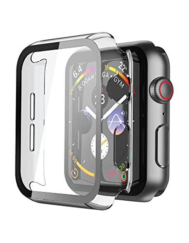 Fortress Apple Watch Case Compatible With Apple Watch Se/6/5/4 (44mm) Tempered Glass Apple Watch Case With Built-In Screen Protector, Apple Watch Series Se Case 44mm, Apple Watch Series 6 Case 44mm