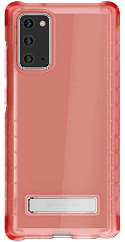 Ghostek Covert Galaxy Note 20 Clear Case With Kickstand And Secure Hand Grip Bumper Super Thin Slim Fit Design And Wireless Charging Compatible Cover For 2020 Galaxy Note20 5g (6.7 Inch) (Pink)